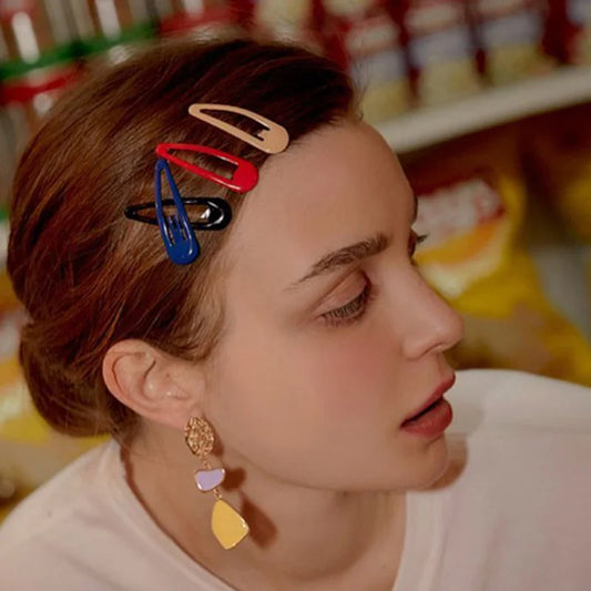 Colorful Waterdrop Hair Clips for Girls – Cute Snap Hairpins Set (10/20/30/40 Pcs)