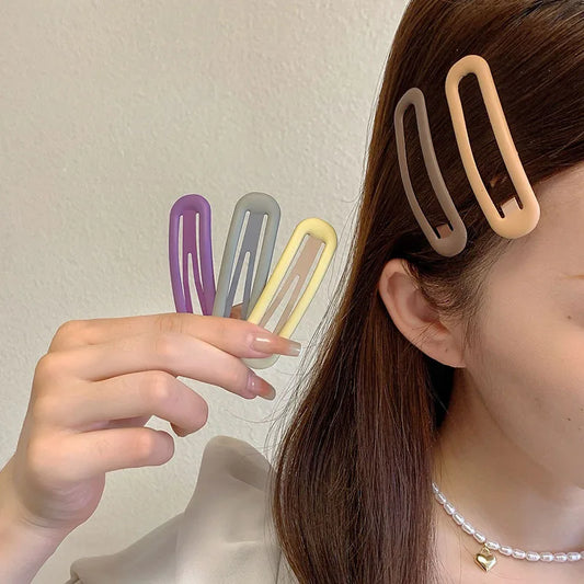 6pcs Morandi Color BB Hair Clips – Minimalist Matte Snap Hairpins for Women, Girls & Kids