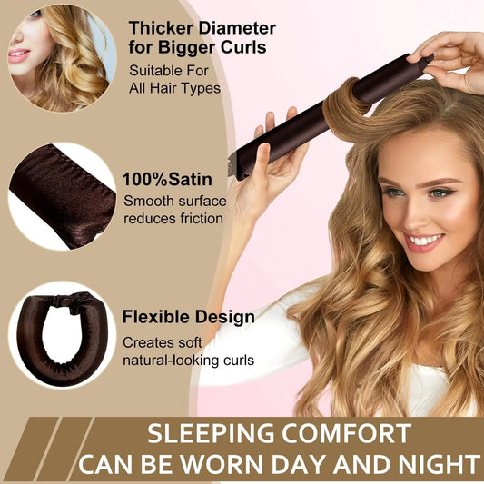 Heatless Hair Curler Set with Bonnet – Soft Overnight Curls, No Heat Damage