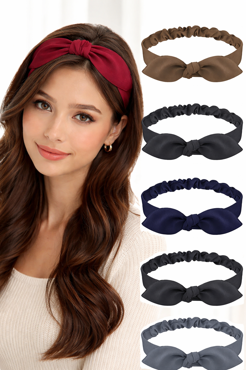 Boho Vintage Cross-Knot Elastic Headband for Women – Soft Solid Turban Hair Band