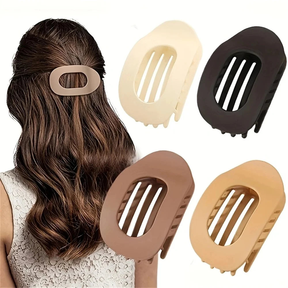 4-Piece Matte Acrylic Duckbill Hair Clips – Elegant Solid Color Hair Accessories for Women