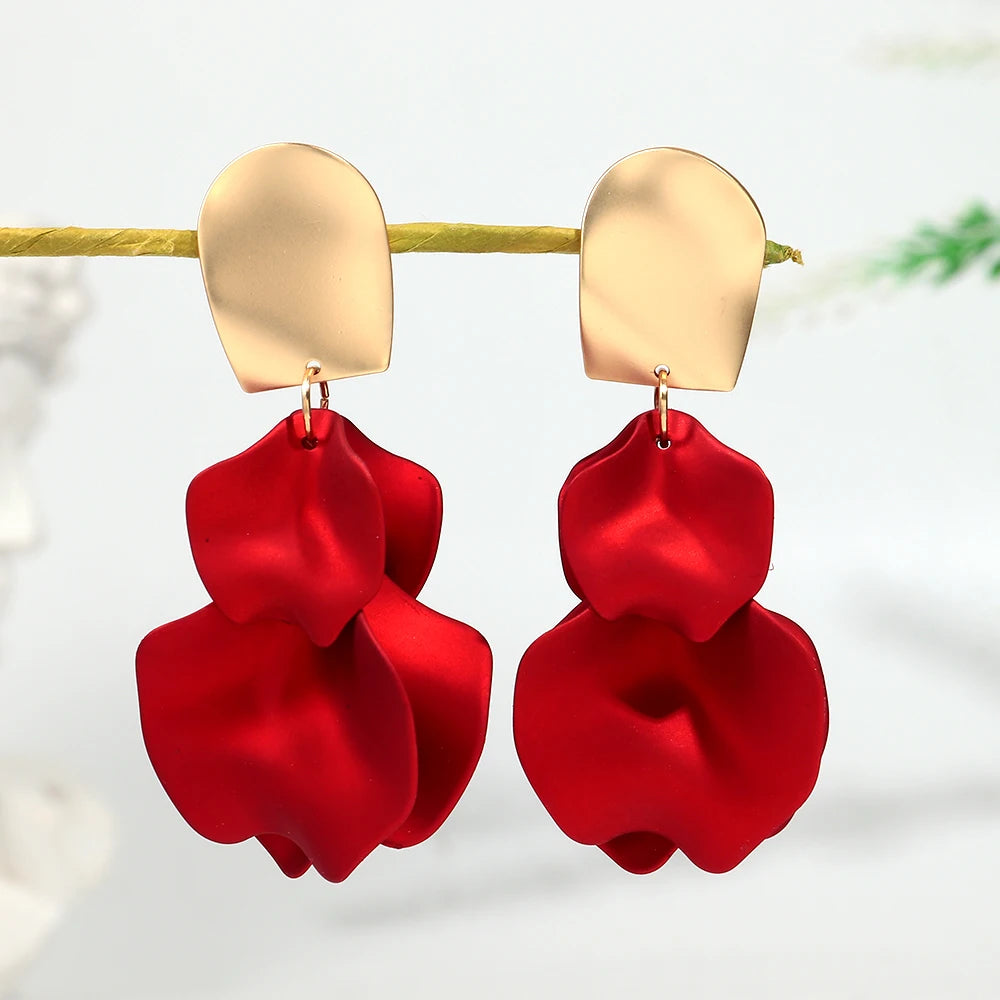 Trendy  Petal Tassel Stud Earring Temperament