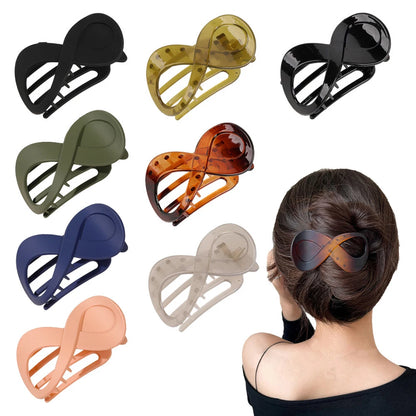 Infinity 8-Shape Hair Claw Clip – Elegant Minimalist Updo Holder for Women