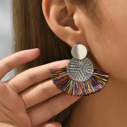 Bohemian Big Tassel Dangle Earrings
