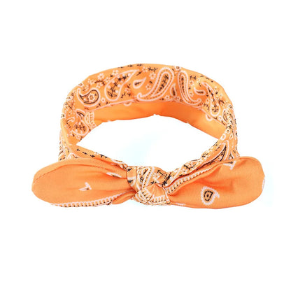 Paisley Knot Elastic Headband with Wire – Vintage Rabbit Ear Hairband for Women & Girls