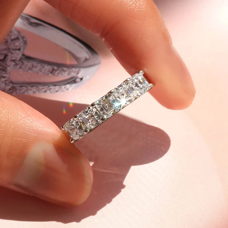 Simple Square Zirconia Rings